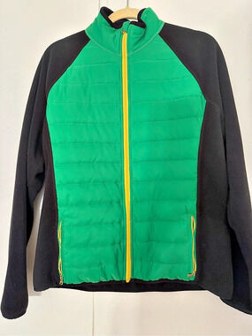Lauren Ralph Lauren Quilted Fleece Jacket Green & Black XL